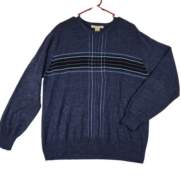 Geoffrey Beene Other - Geoffrey Beene Pullover Sweater Mens Large Thin Soft Casual Striped Sweater 0678